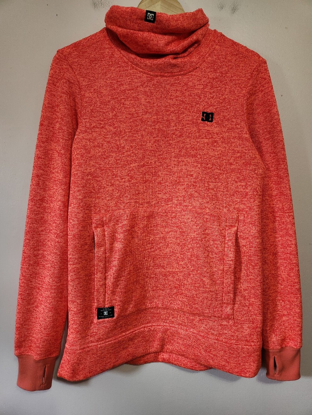 DC Snowboarding Resistance Series Sherpa Lined Funnel Neck Tech Fleece Hoodie M